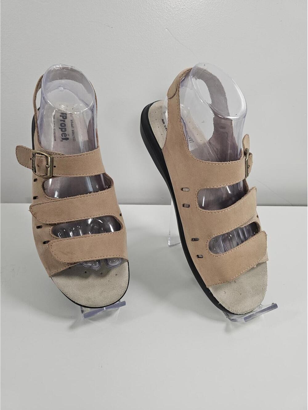 Propet Comfortable Beige Sandals with Adjustable Strap